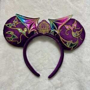 Disneyland Club 33 Loungefly Halloween 2023 Bat Wing Minnie Ears  - RARE